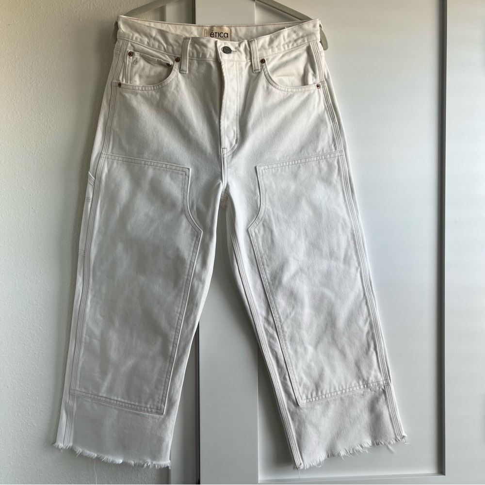 Etica Off-White Wide-Leg Jeans